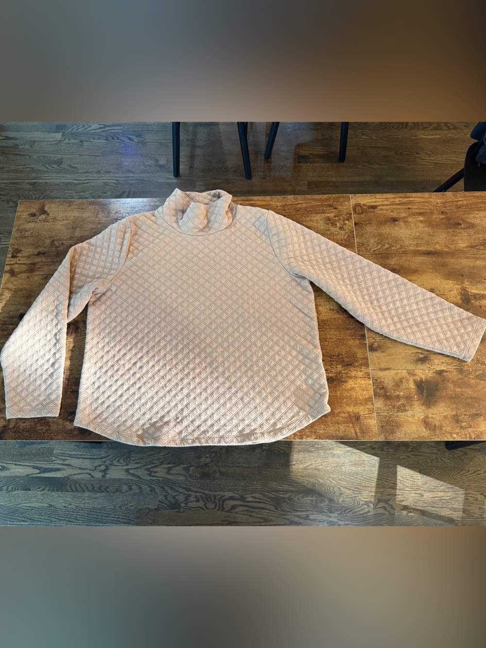 Tan J. Crew Quilted A-Line Pullover
